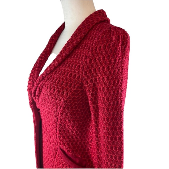 Charlie & Robin Red Knit Cotton Blazer Size S (#2026) - Picture 7 of 11